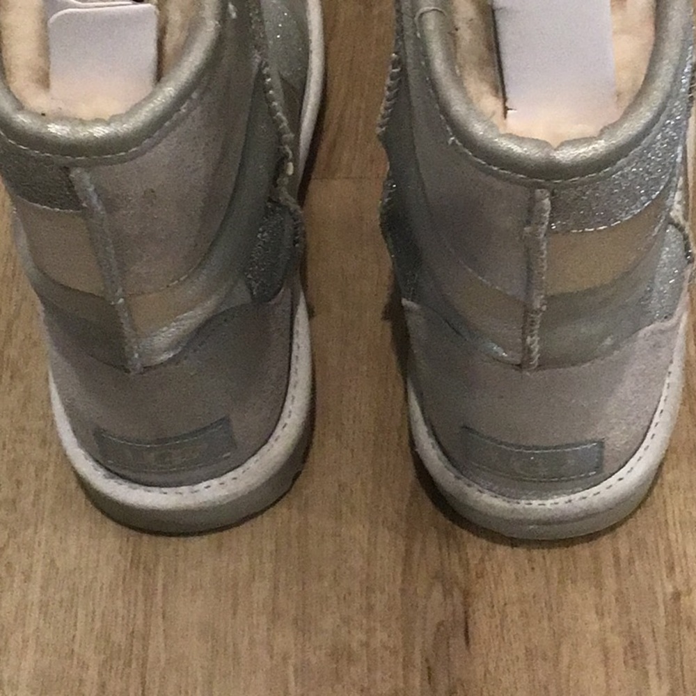 Ugg Classic Short Size 5 Silver Patchwork Boots - image 2